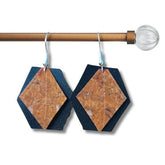 Boucles d'oreilles alter-cuir de raisin noir et liège